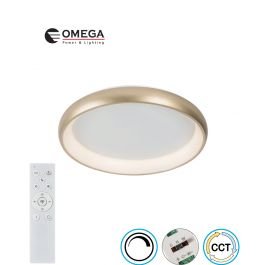 מנורת תקרה מנהטן 72W זהב CCT + שלט