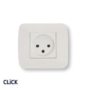 שקע ישראלי CLICK תלת פיני לקופסא עגולה 55 מתחזרם 23016A בצבע לבן
