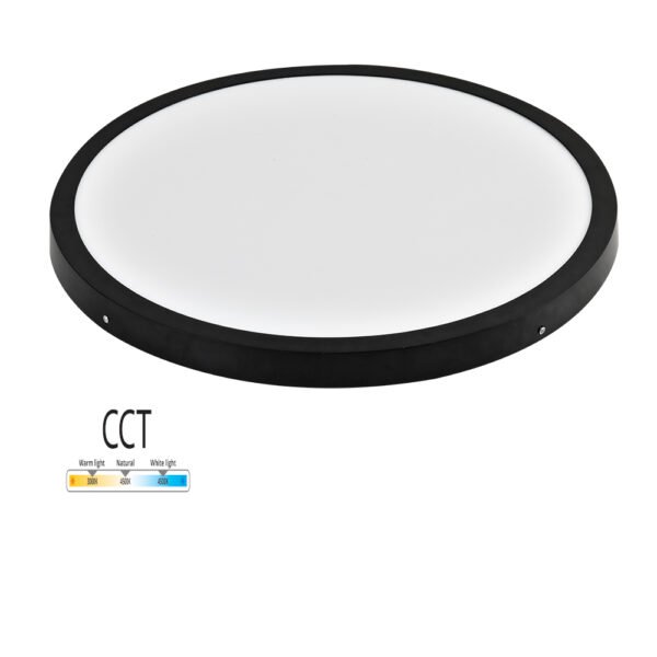 גוף תאורה שחור עגול צמוד תקרה MICHAELLA CCT הספק 18W