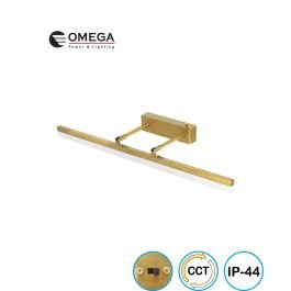 גוף תאורה צמוד קיר 12W OFEK זהב CCT מוגן מים IP44