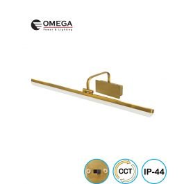 גוף תאורה צמוד קיר 18W BRIDGE זהב CCT מוגן מים IP44
