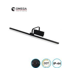 גוף תאורה צמוד קיר 22W BRIDGE שחור CCT מוגן מים IP44