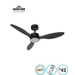 מאוורר תקרה 42" VERMONT +שלט ולד 24W CCT שחור NORTHER