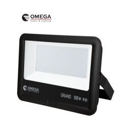 פנס הצפה 500W AC דגם GRAND שחור אור יום OMEGA