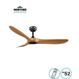 מאוורר תקרה 52" YORK +שלט שחור+עץ NORTHER