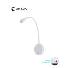 מנורת קיר מתכווננת CCT 5W ERNEST לבן