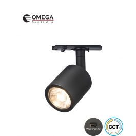 ספוט מתכוונן לפס צבירה COMPACT חד פאזי שחור CCT