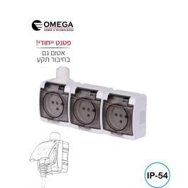 שקע כוח שלישיה מוגן מים IP54