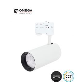 ספוט מתכוונן לפס צבירה תלת פאזי דגם PIXEL לבן 40W גוון אור משתנה